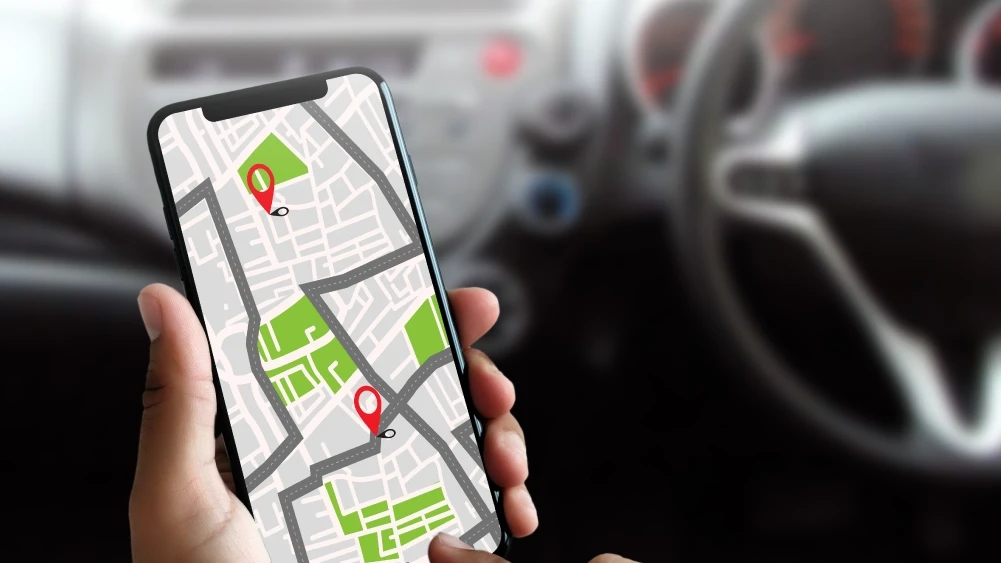 phone with map location